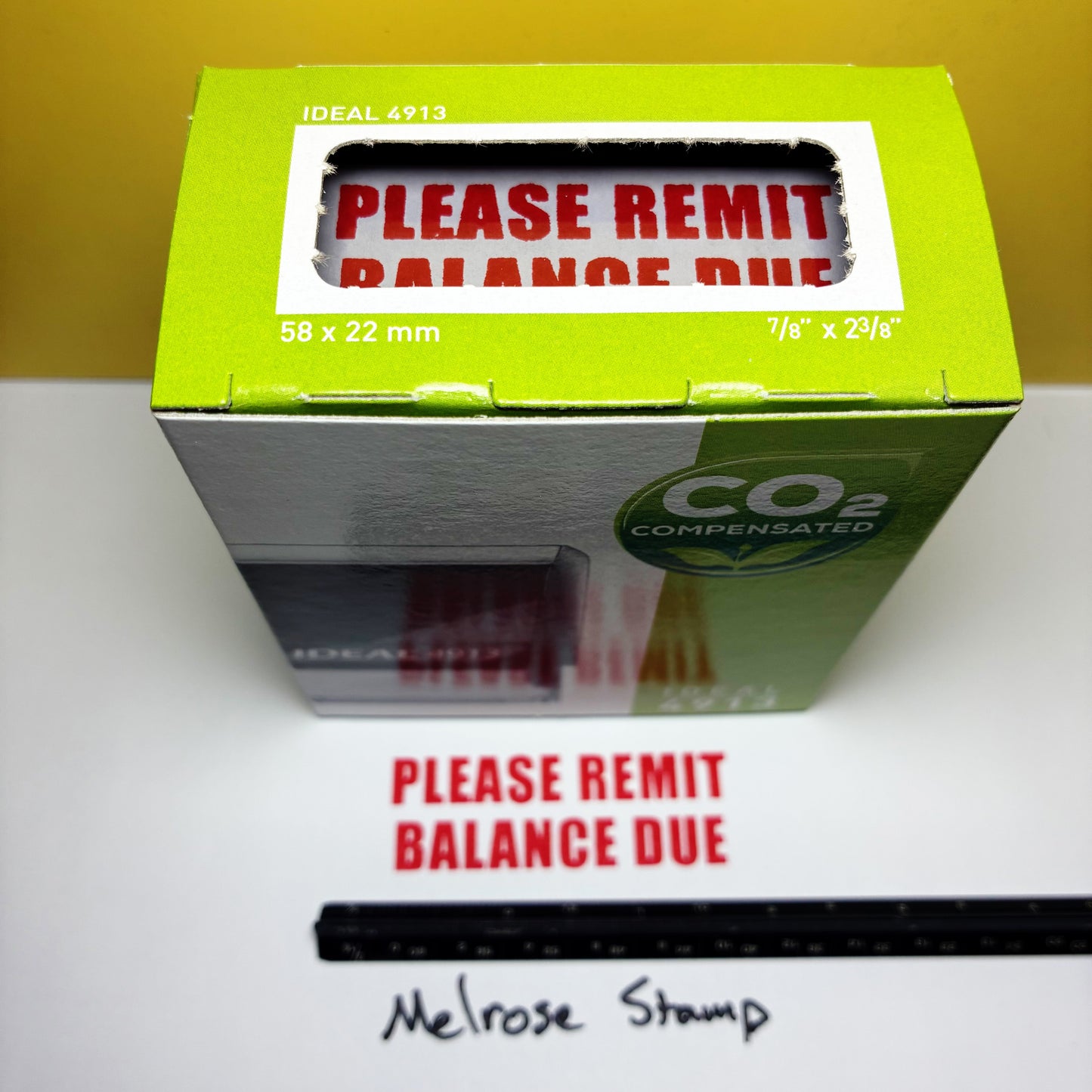 Please Remit Balance Due Rubber Stamp Red Ink Self Inking Ideal 4913