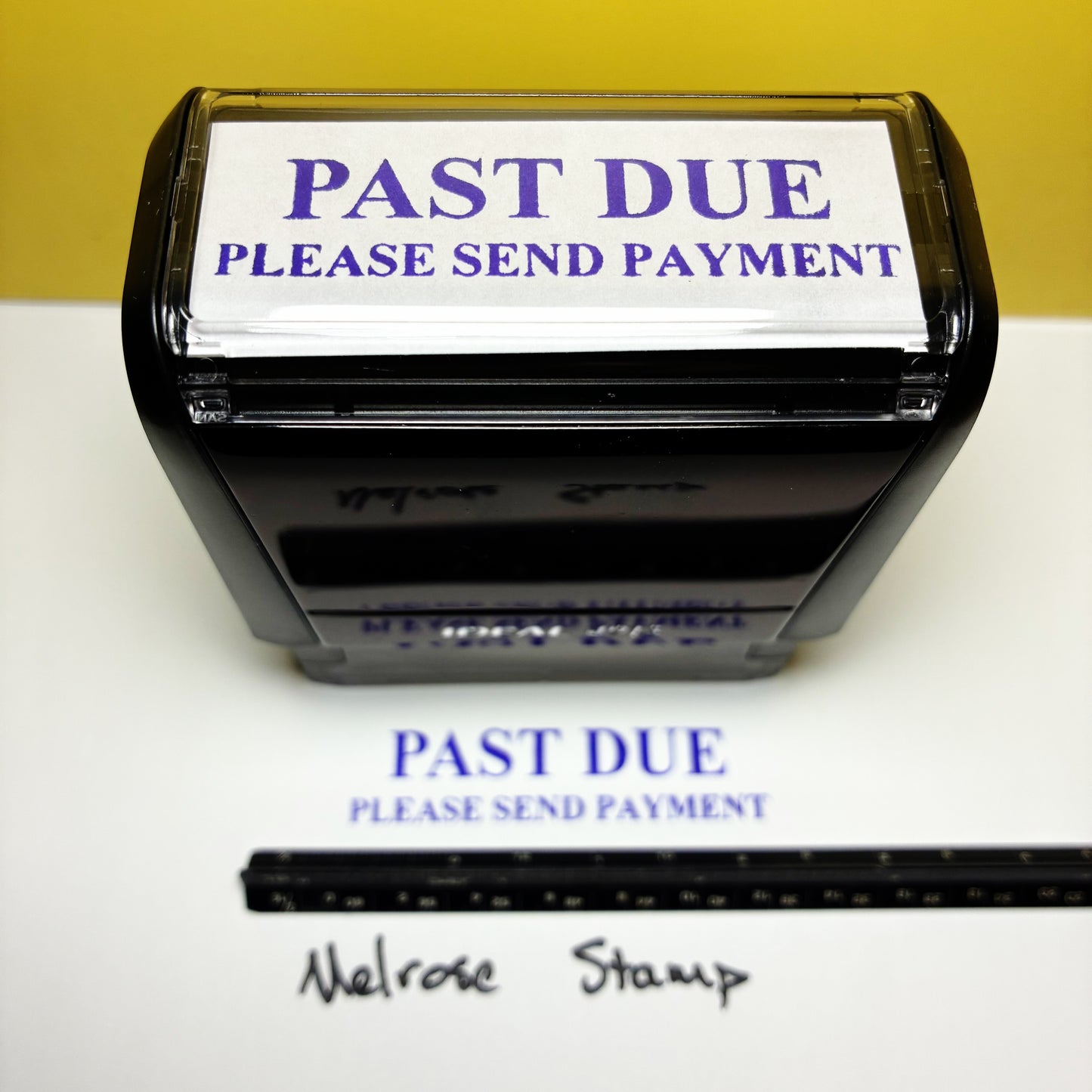 Past Due Please Send Payment Rubber Stamp Blue Ink Ideal 4913
