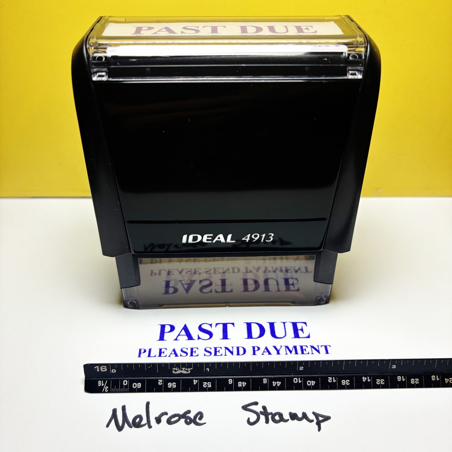 Past Due Please Send Payment Rubber Stamp Blue Ink Ideal 4913