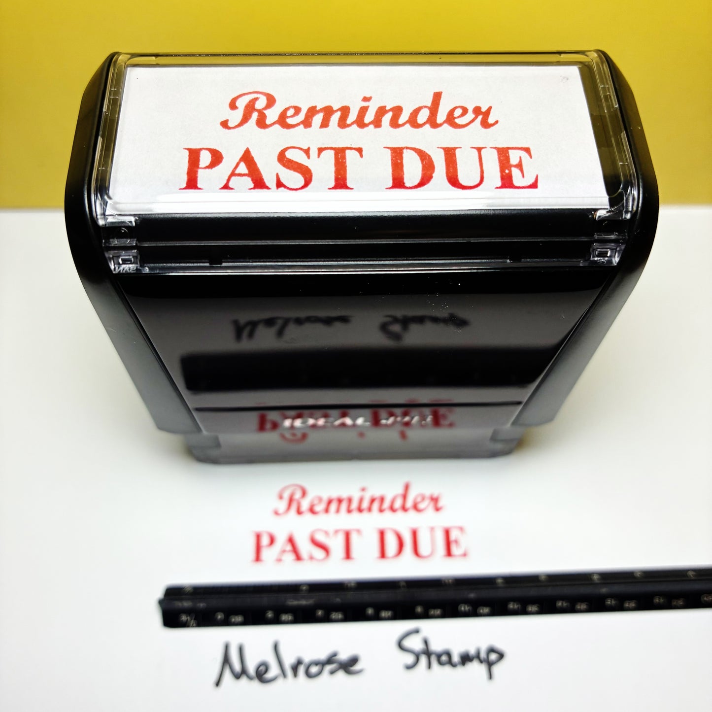 Reminder Past Due Rubber Stamp Red Ink Self Inking Ideal 4913