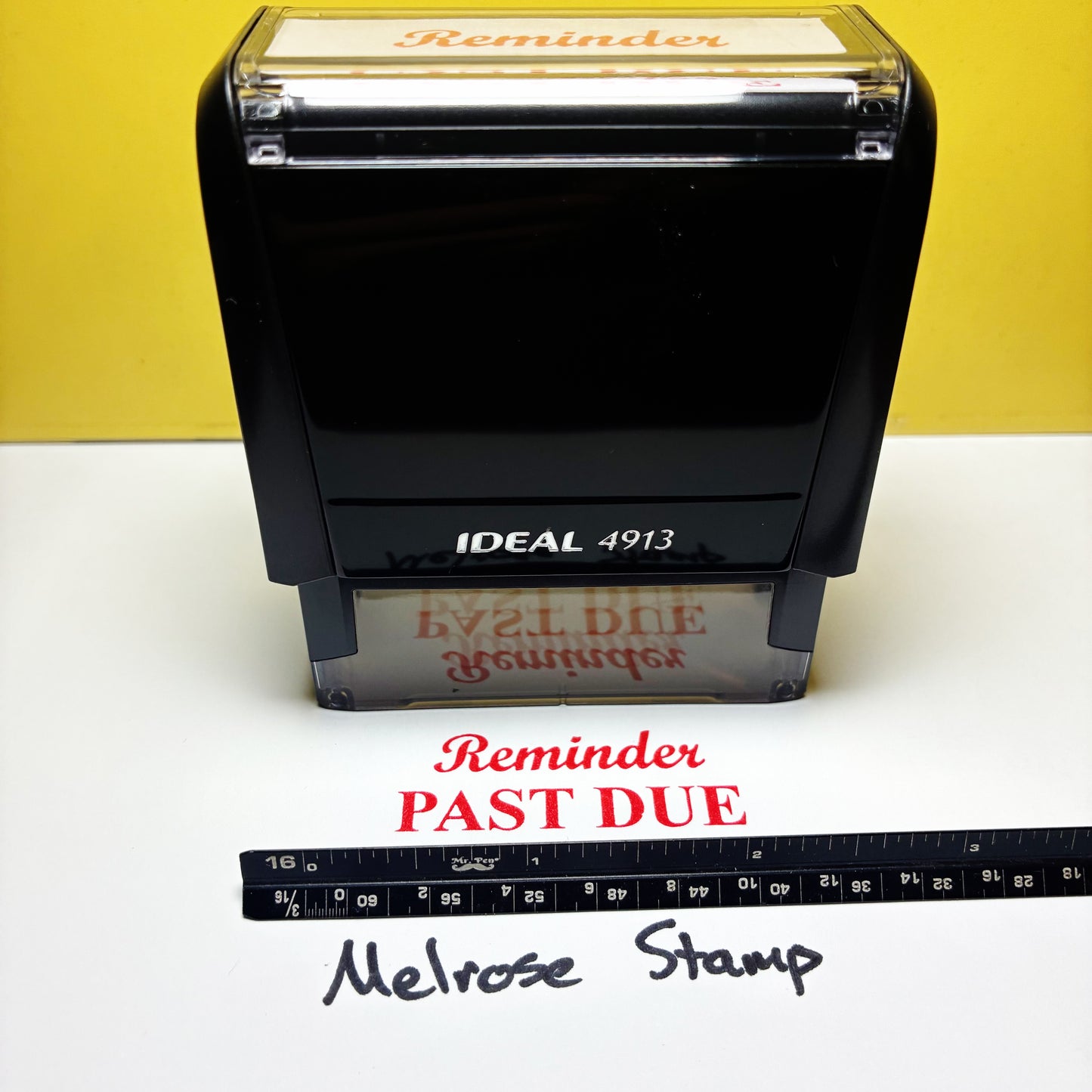 Reminder Past Due Rubber Stamp Red Ink Self Inking Ideal 4913