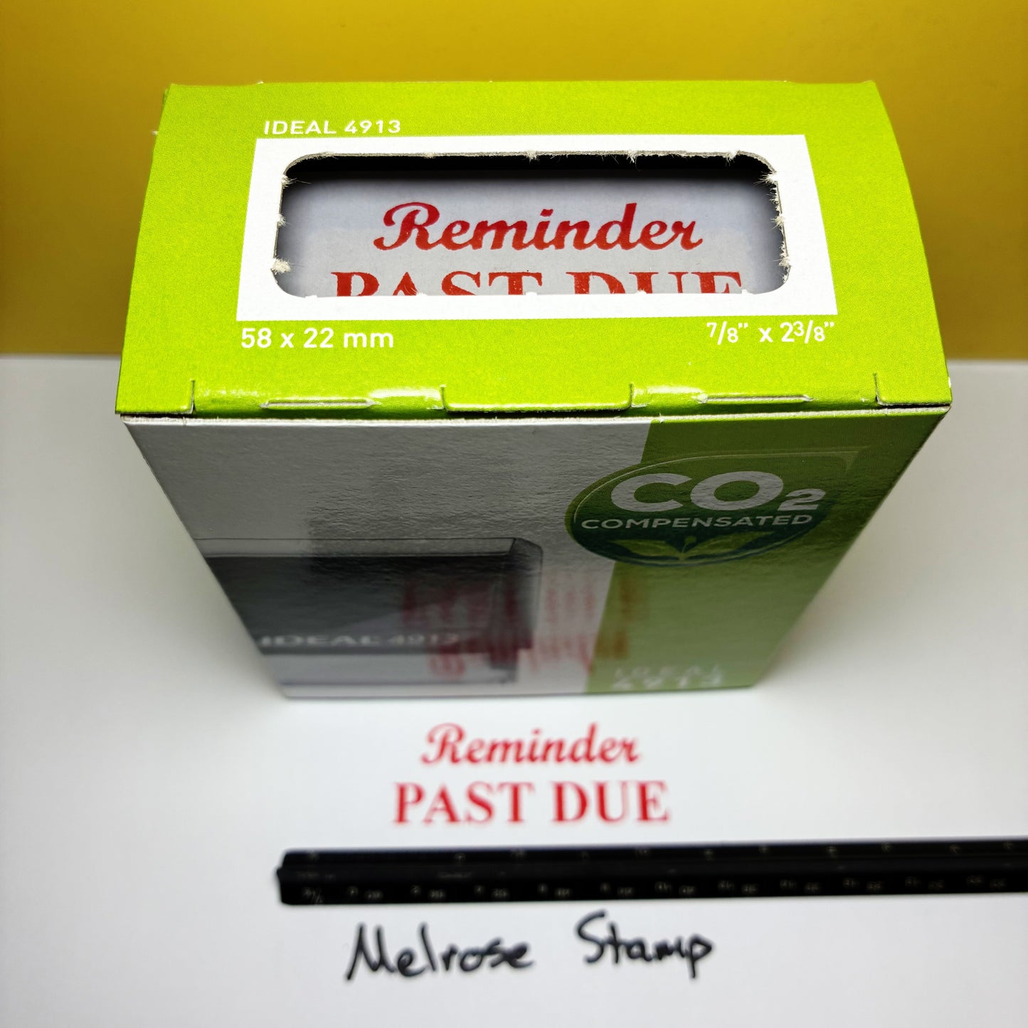 Reminder Past Due Rubber Stamp Red Ink Self Inking Ideal 4913