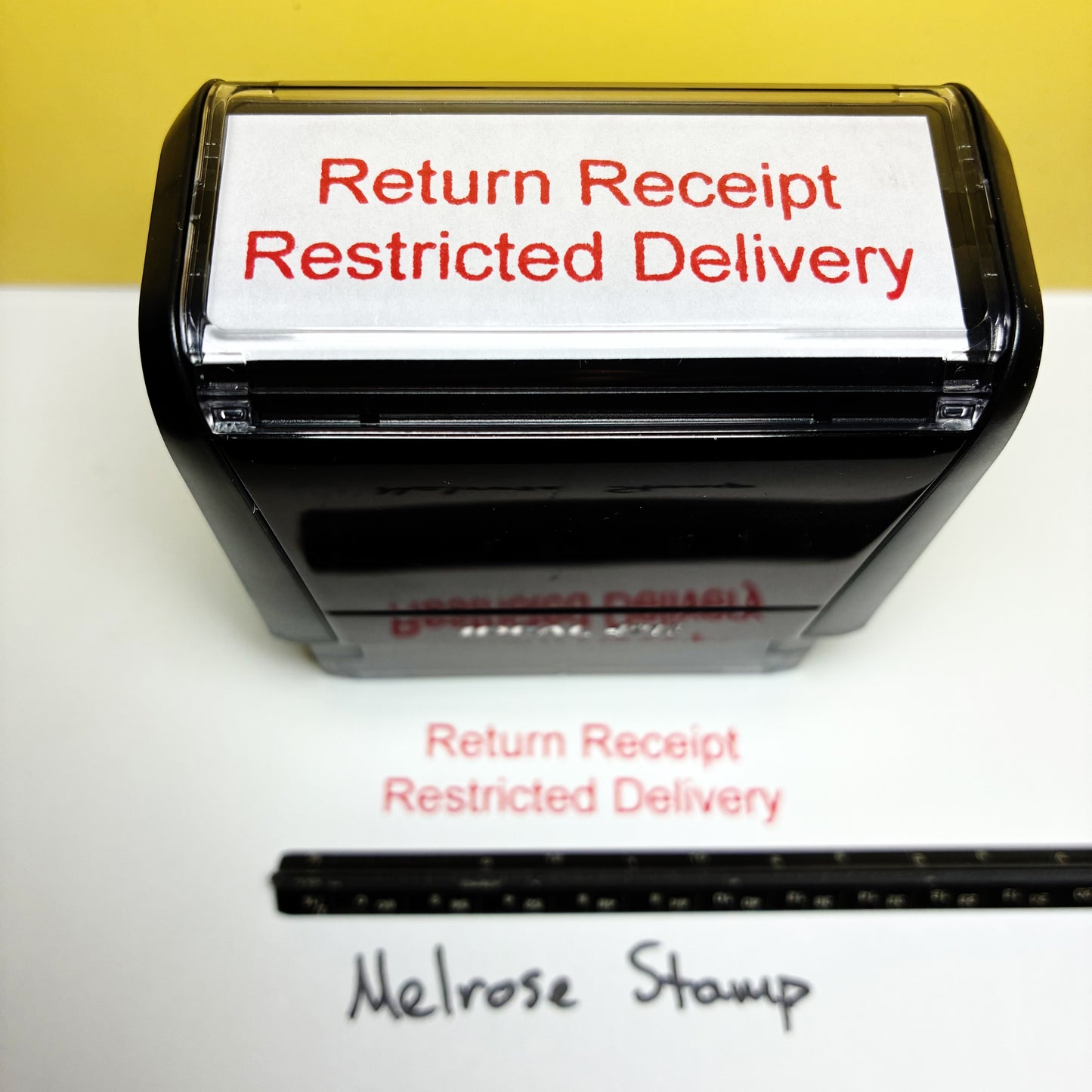 Return Receipt Restricted Delivery Rubber Stamp Red Ink Ideal 4913