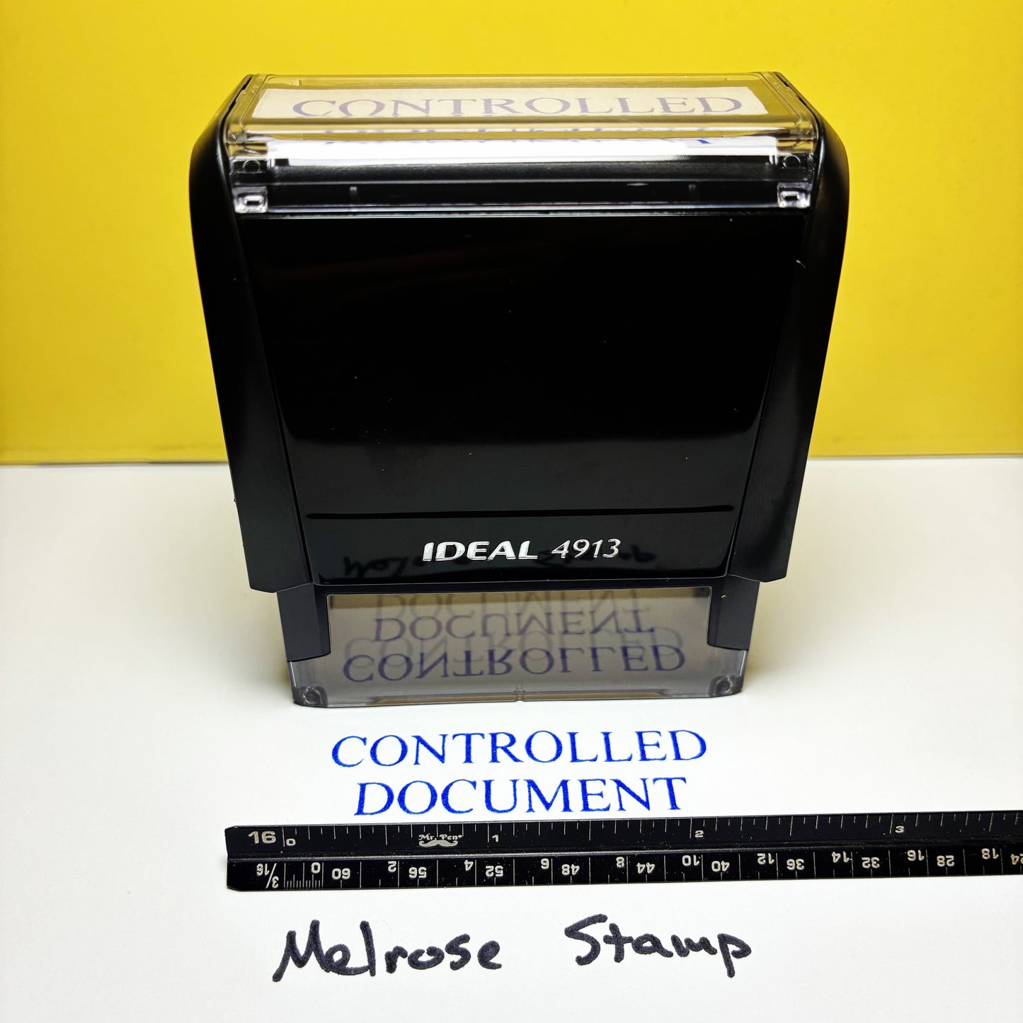 Controlled Document Rubber Stamp Blue Ink Self Inking Ideal 4913