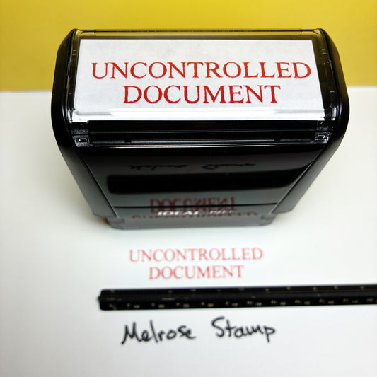 Stamp with 'UNCONTROLLED DOCUMENT' text on a white background