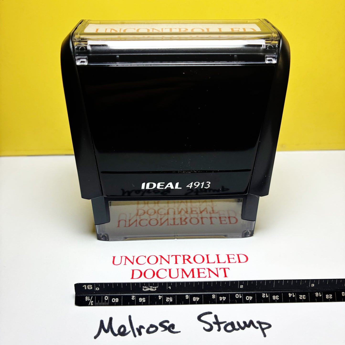 Uncontrolled Document Rubber Stamp Red Ink Self Inking Ideal 4913