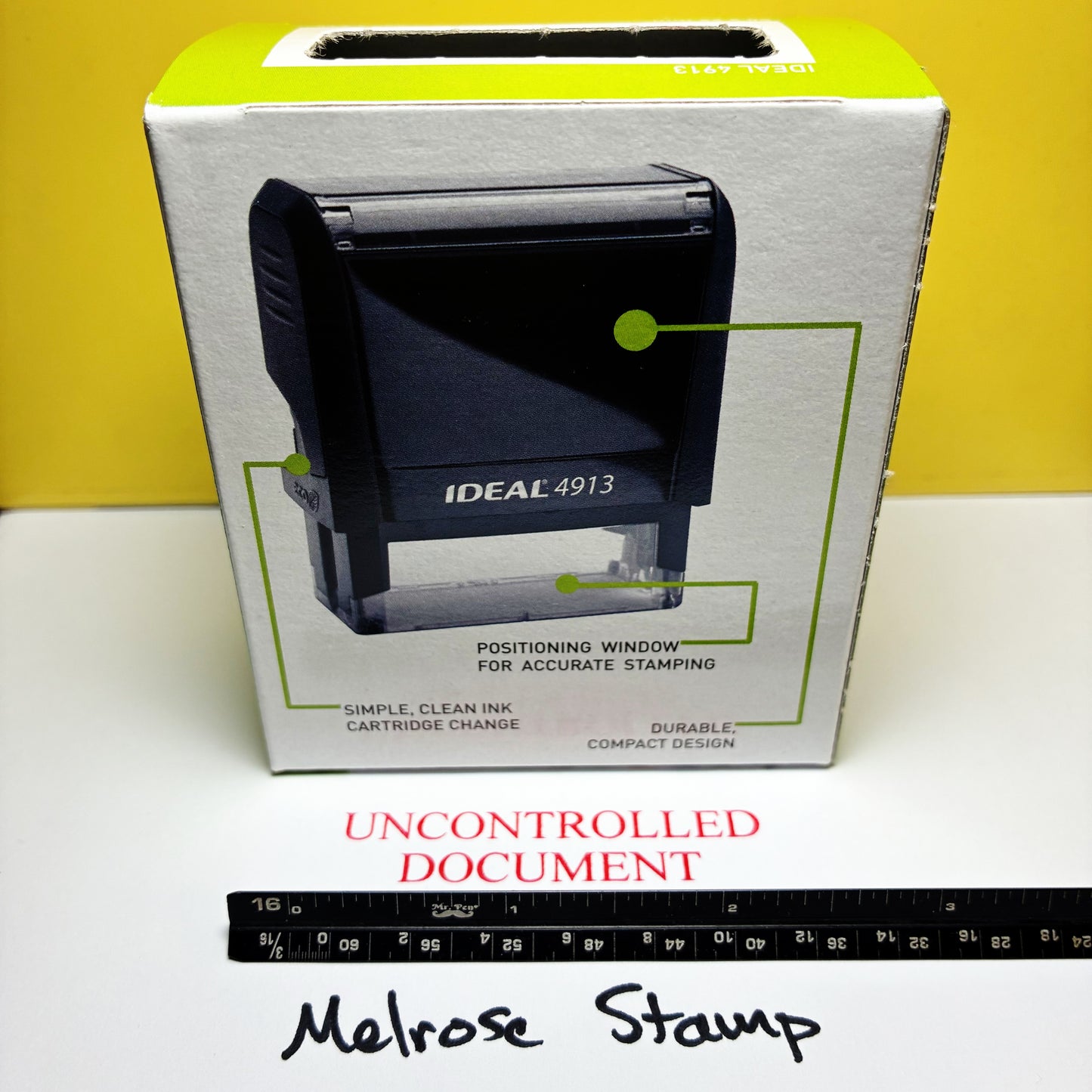 Uncontrolled Document Rubber Stamp Red Ink Self Inking Ideal 4913