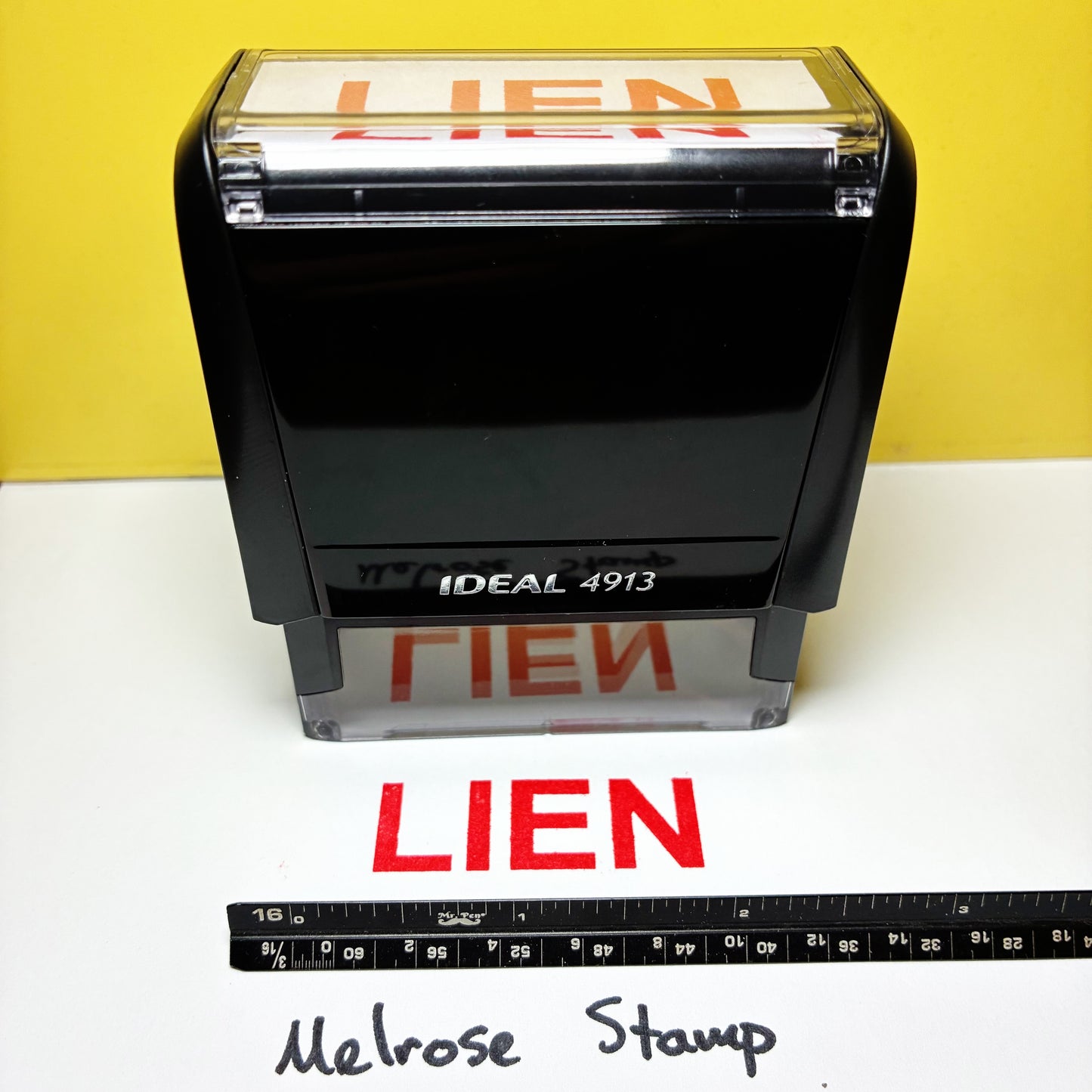 Lien Rubber Stamp Red Ink Self Inking Ideal 4913