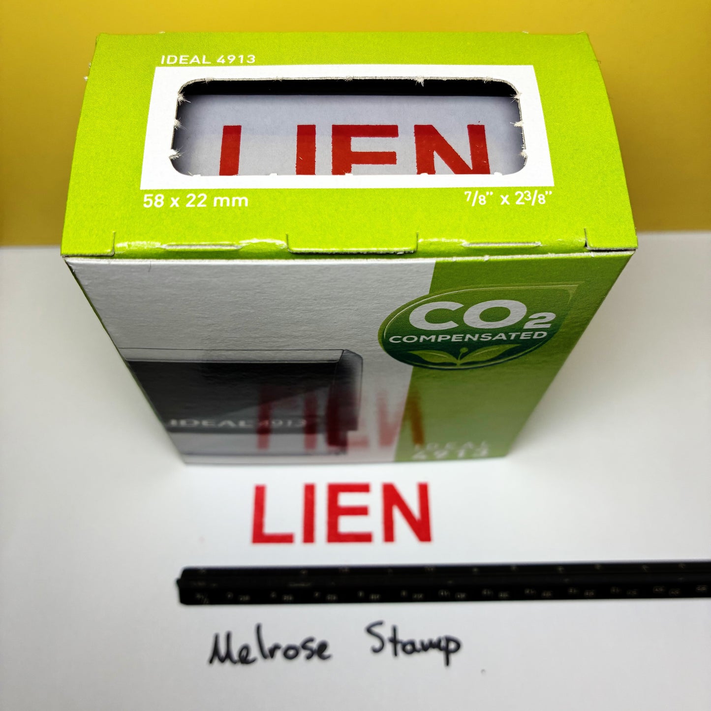 Lien Rubber Stamp Red Ink Self Inking Ideal 4913