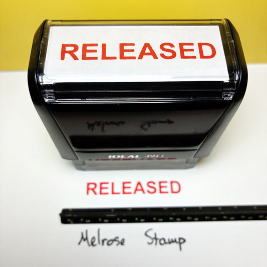 Released Rubber Stamp Red Ink Self Inking Ideal 4913