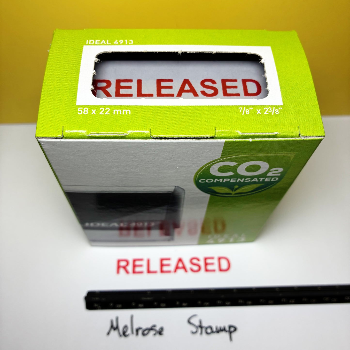 Released Rubber Stamp Red Ink Self Inking Ideal 4913