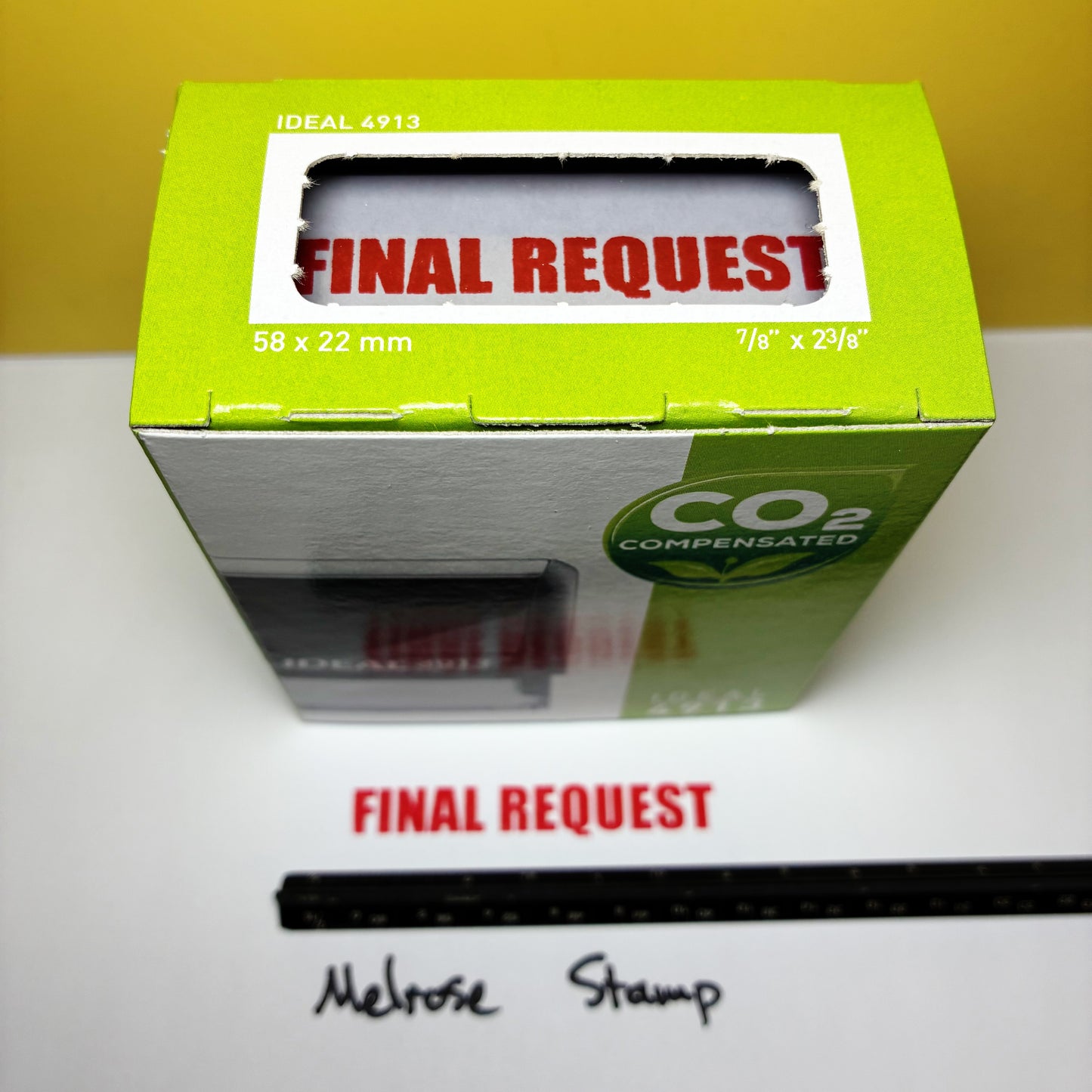 Final Request Rubber Stamp Self Inking Red Ink Ideal 4913
