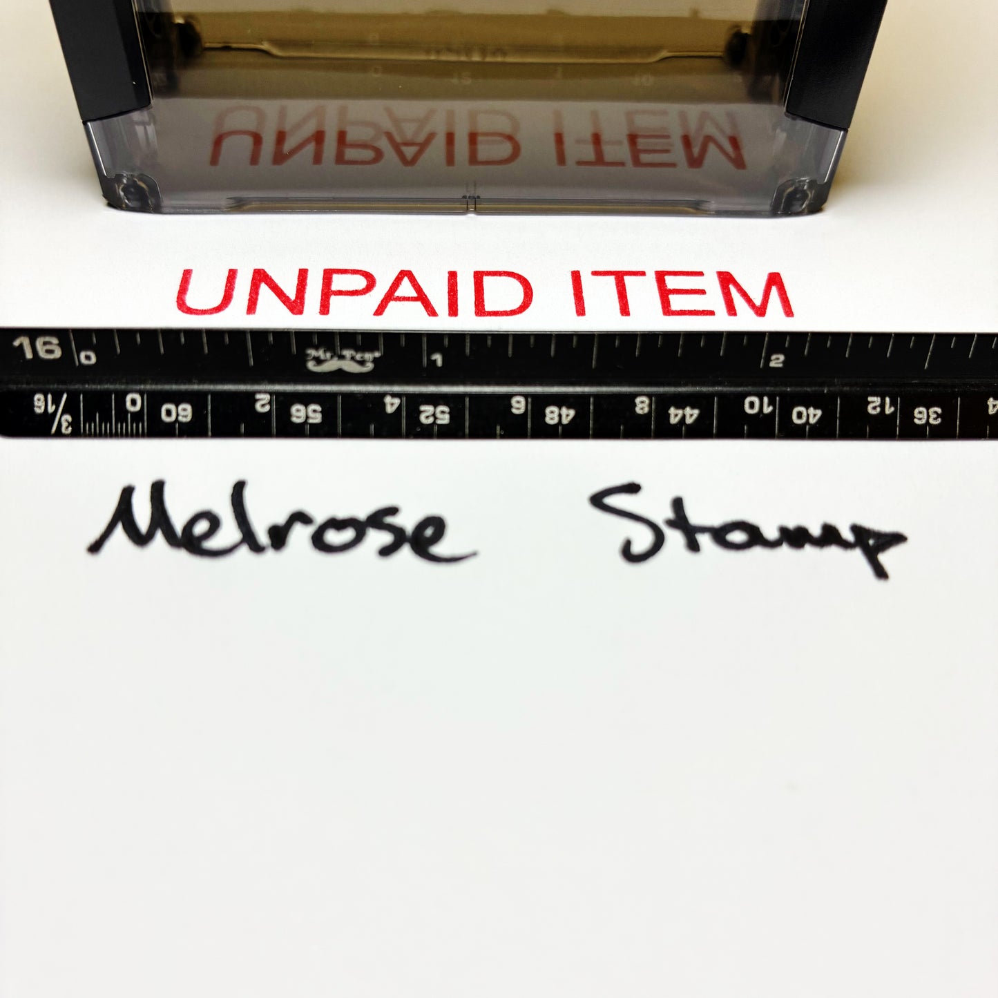 Unpaid Item Rubber Stamp Red Ink Self Inking Ideal 4913