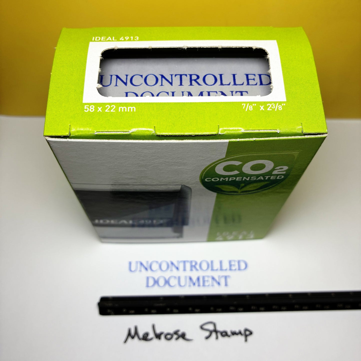 Uncontrolled Document Rubber Stamp Blue Ink Self Inking Ideal 4913