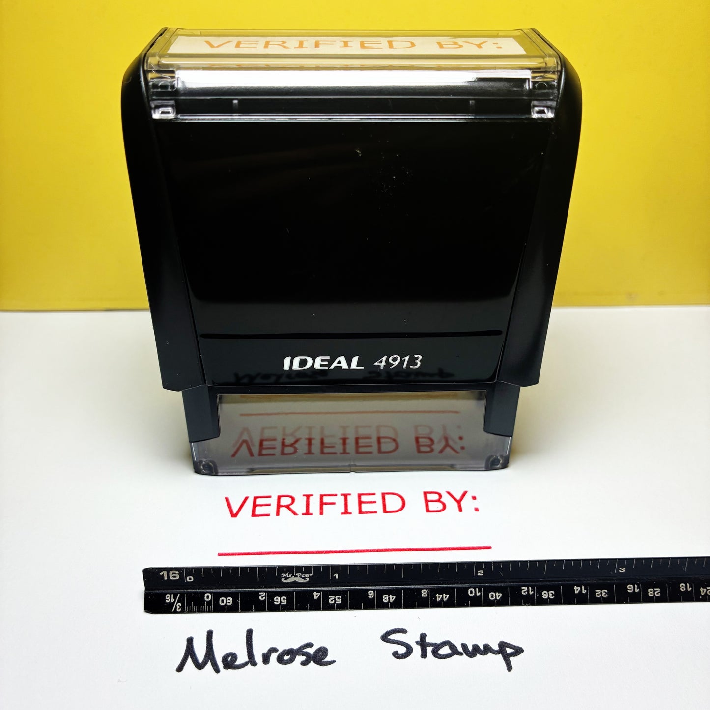 Verified By Rubber Stamp Red Ink Self Inking Ideal 4913