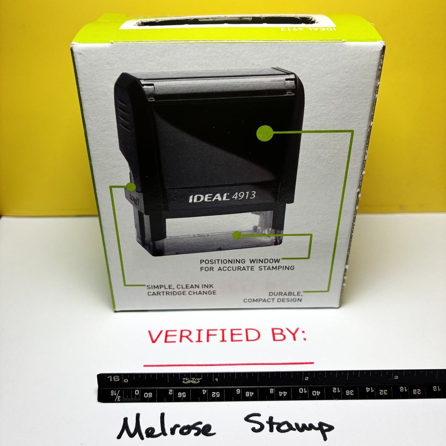 Verified By Rubber Stamp Red Ink Self Inking Ideal 4913
