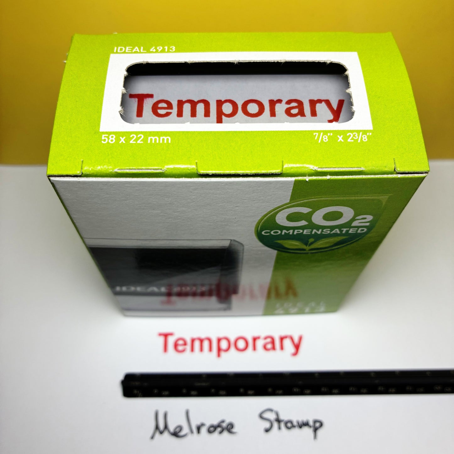 Temporary Rubber Stamp Red Ink Self Inking Ideal 4913