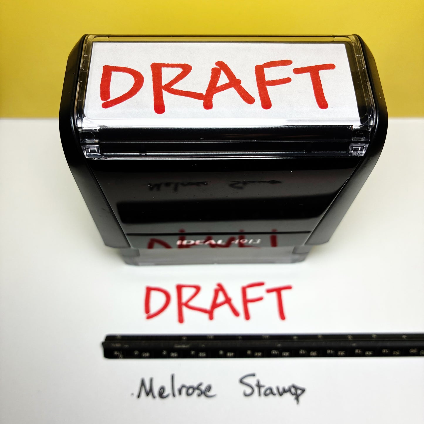Draft Rubber Stamp Red Ink Self Inking Ideal 4913