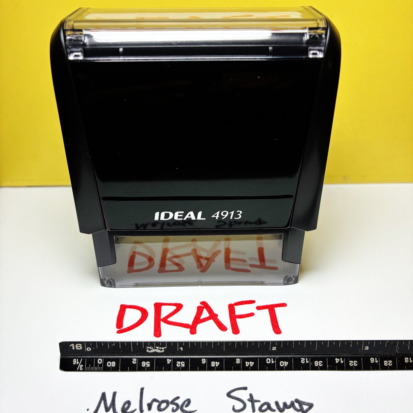 Draft Rubber Stamp Red Ink Self Inking Ideal 4913