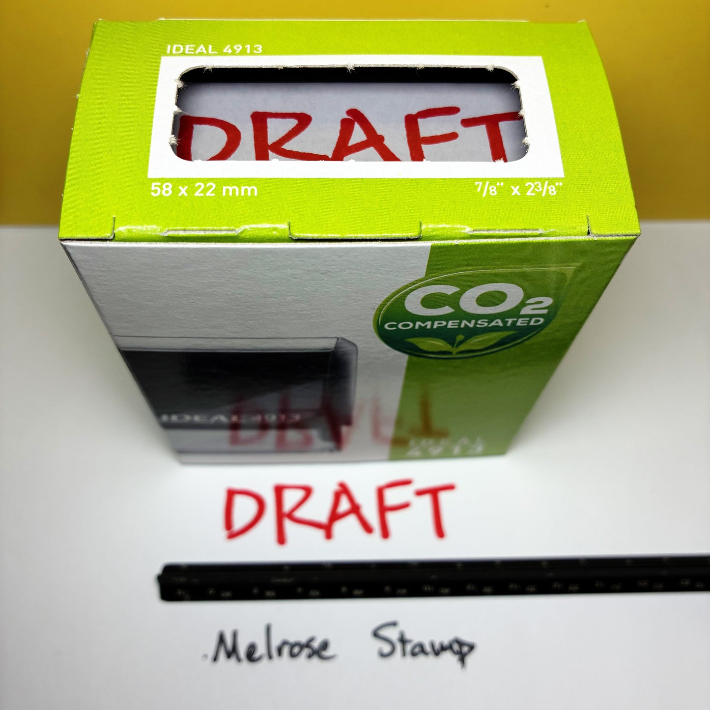 Draft Rubber Stamp Red Ink Self Inking Ideal 4913