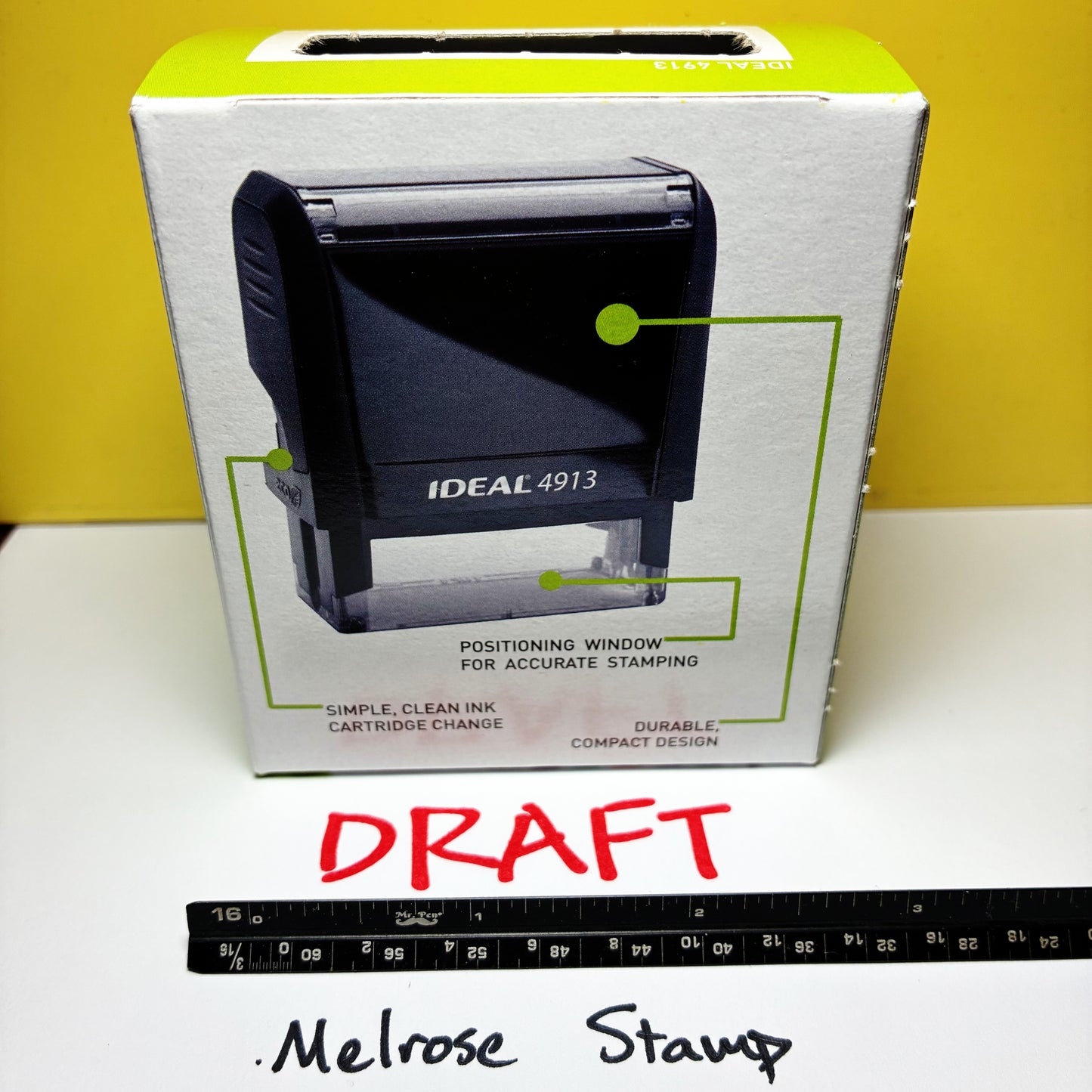 Draft Rubber Stamp Red Ink Self Inking Ideal 4913