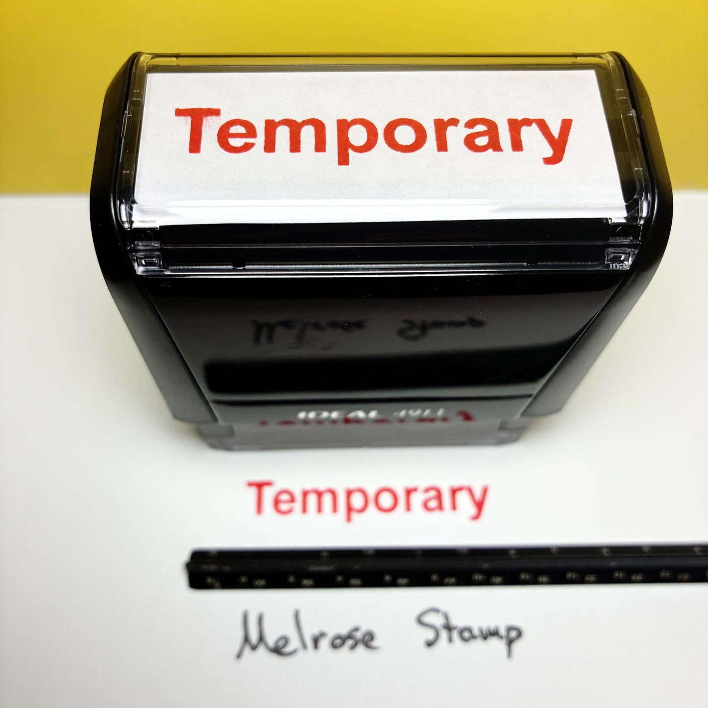 Temporary Rubber Stamp Red Ink Self Inking Ideal 4913