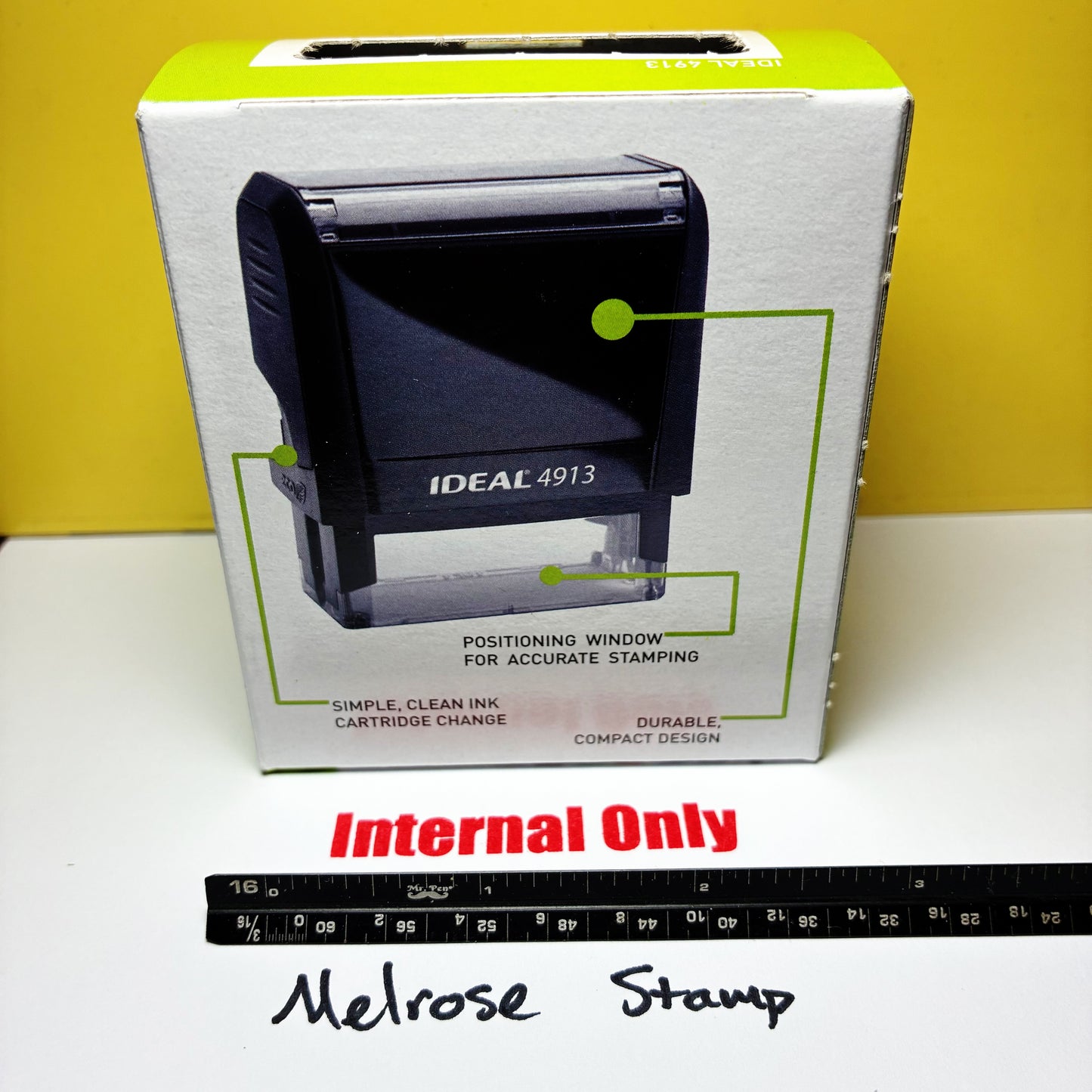 Internal Only Rubber Stamp Red Ink Self Inking Ideal 4913