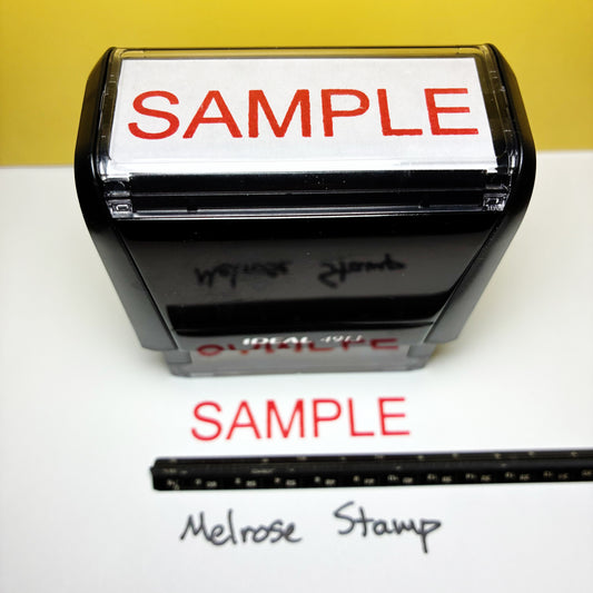 Sample Rubber Stamp Red Ink Self Inking Ideal 4913