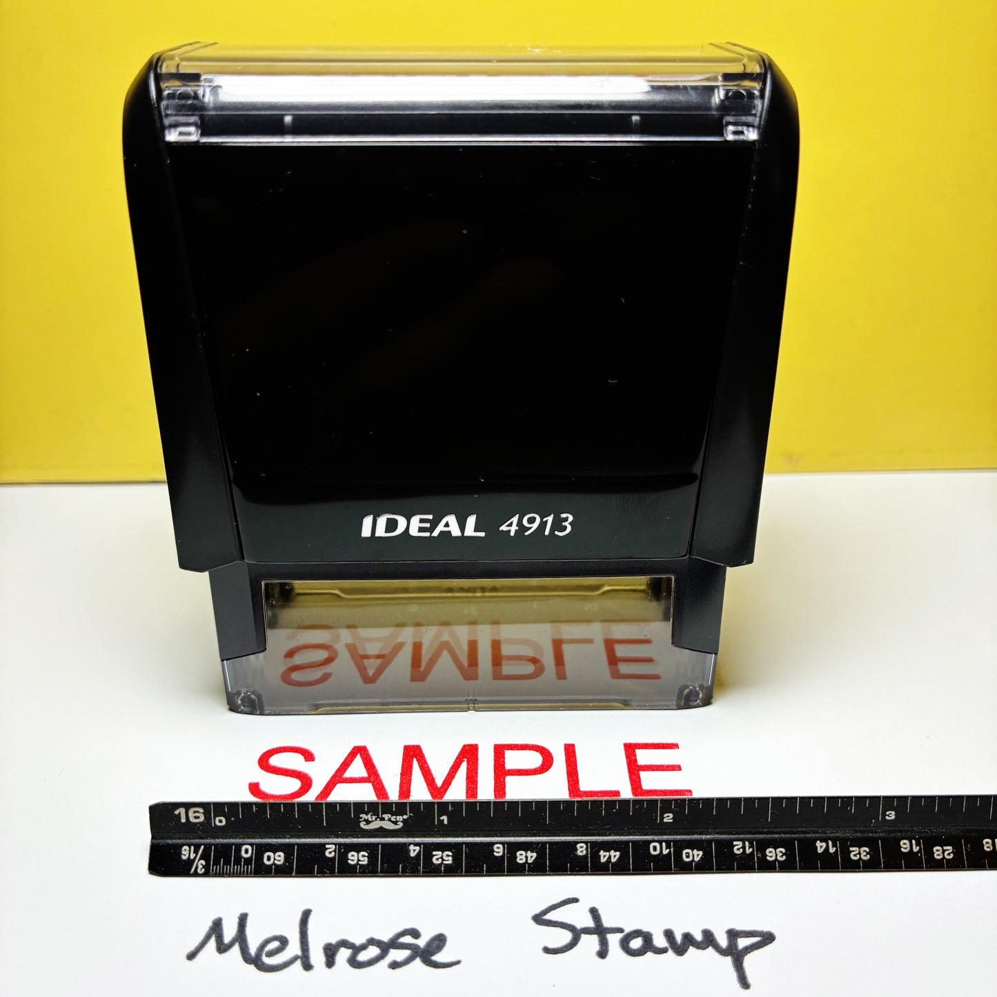 Sample Rubber Stamp Red Ink Self Inking Ideal 4913