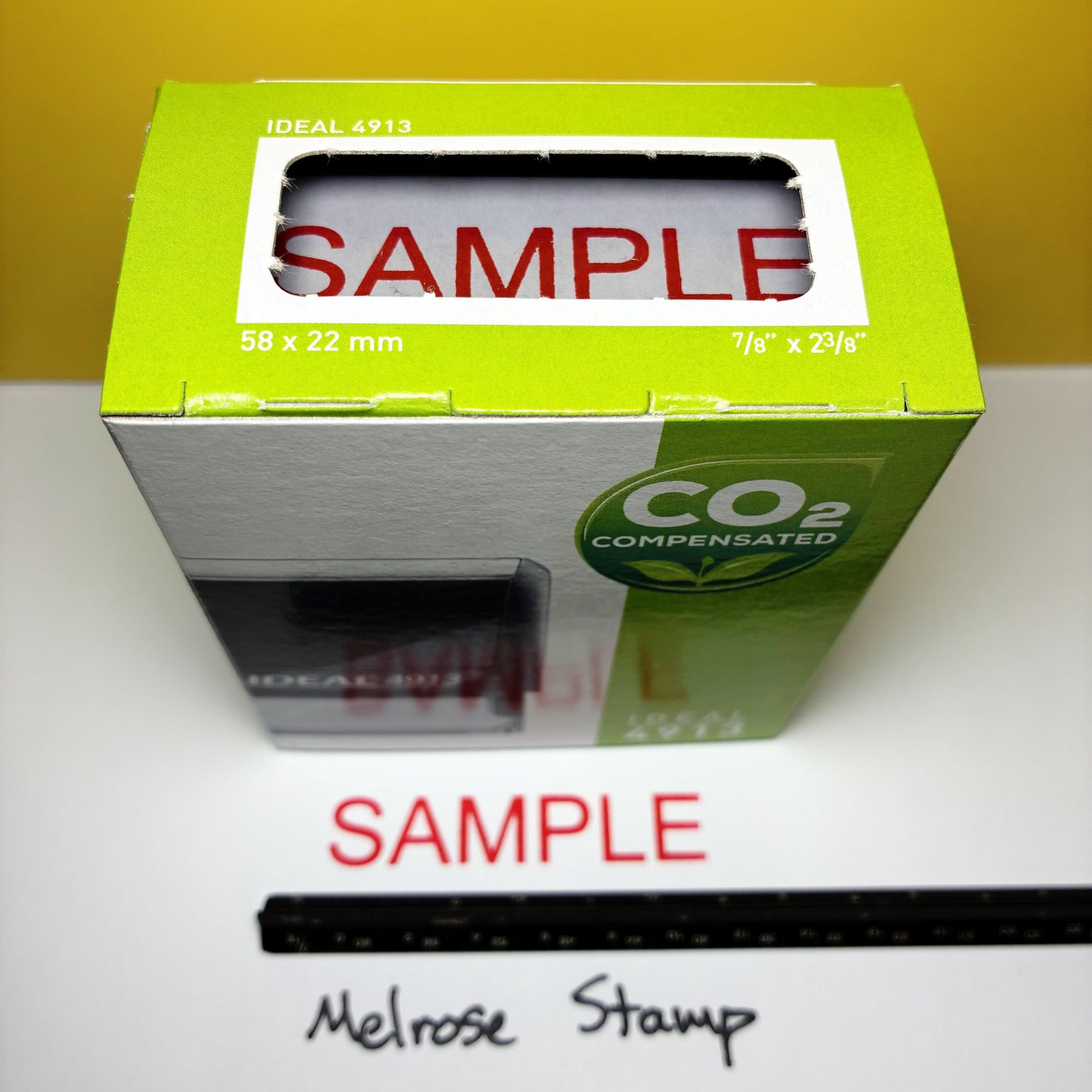 Sample Rubber Stamp Red Ink Self Inking Ideal 4913