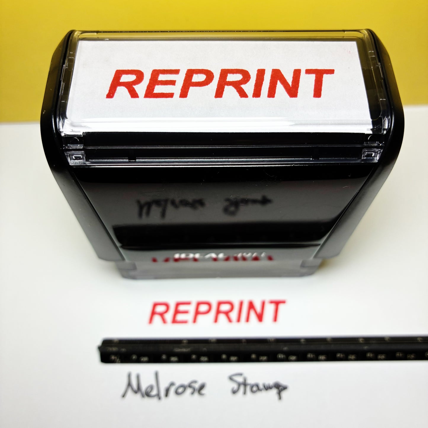 Reprint Rubber Stamp Red Ink Self Inking Ideal 4913