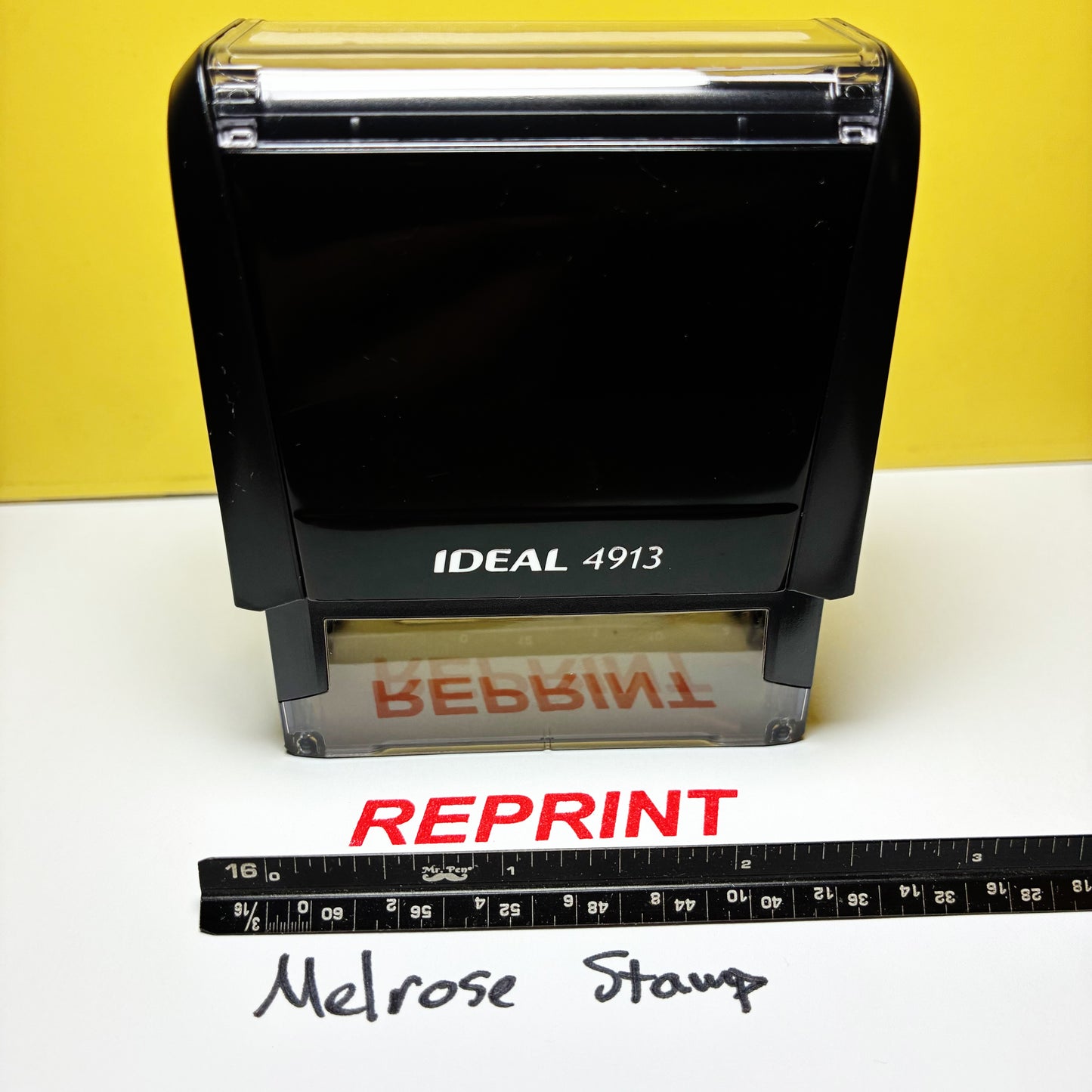 Reprint Rubber Stamp Red Ink Self Inking Ideal 4913