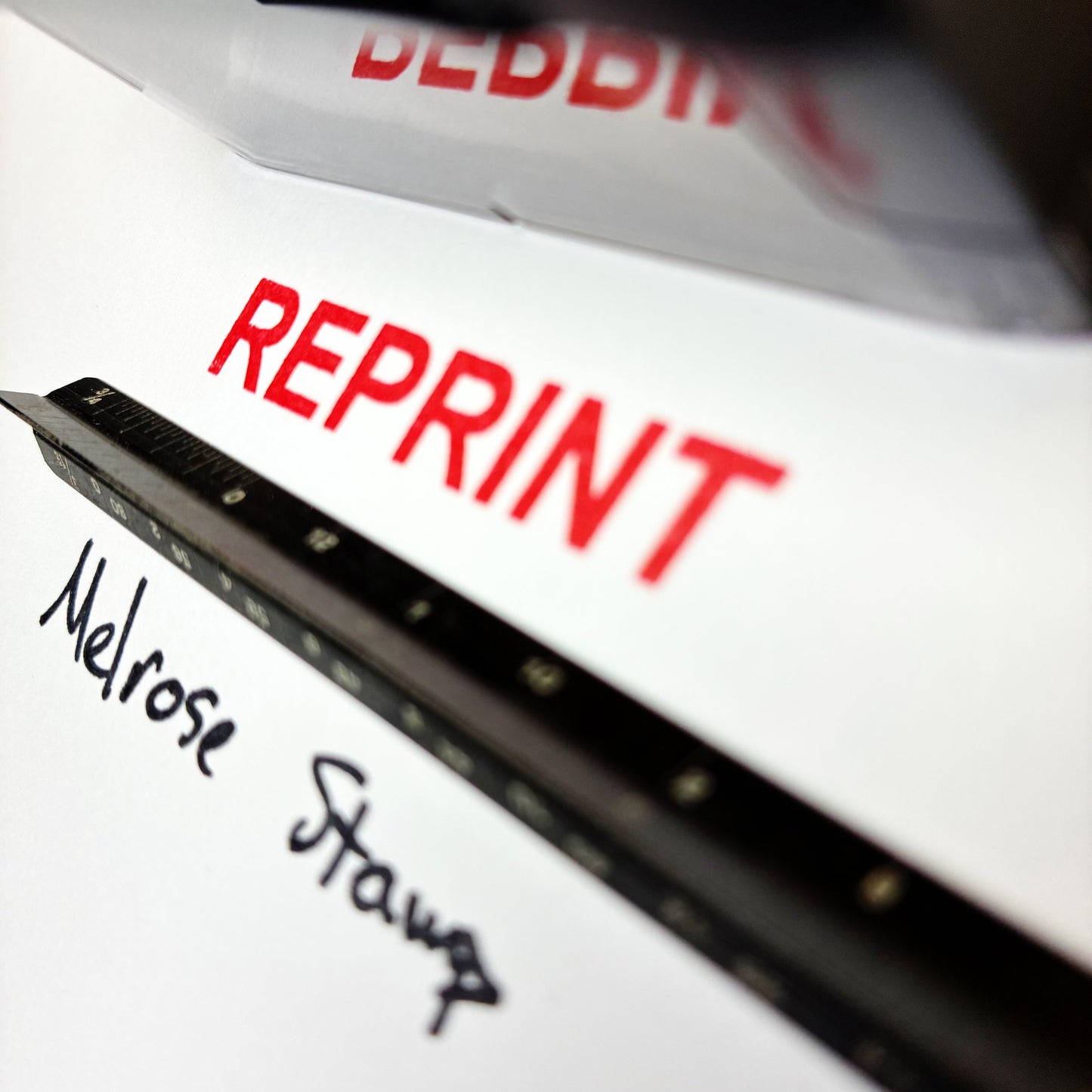 Reprint Rubber Stamp Red Ink Self Inking Ideal 4913