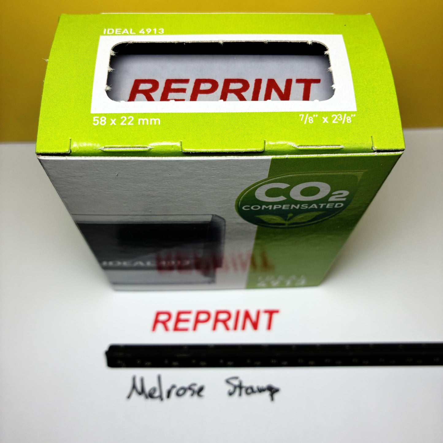 Reprint Rubber Stamp Red Ink Self Inking Ideal 4913