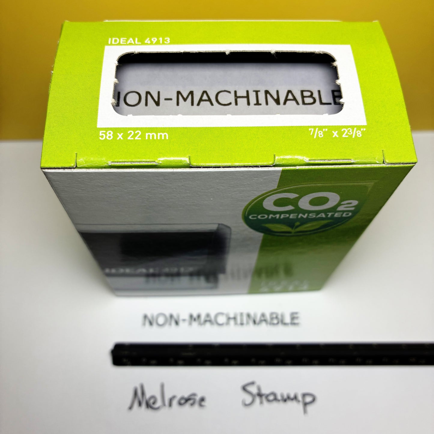 Nonmachinable Rubber Stamp Black Ink Self Inking Ideal 4913