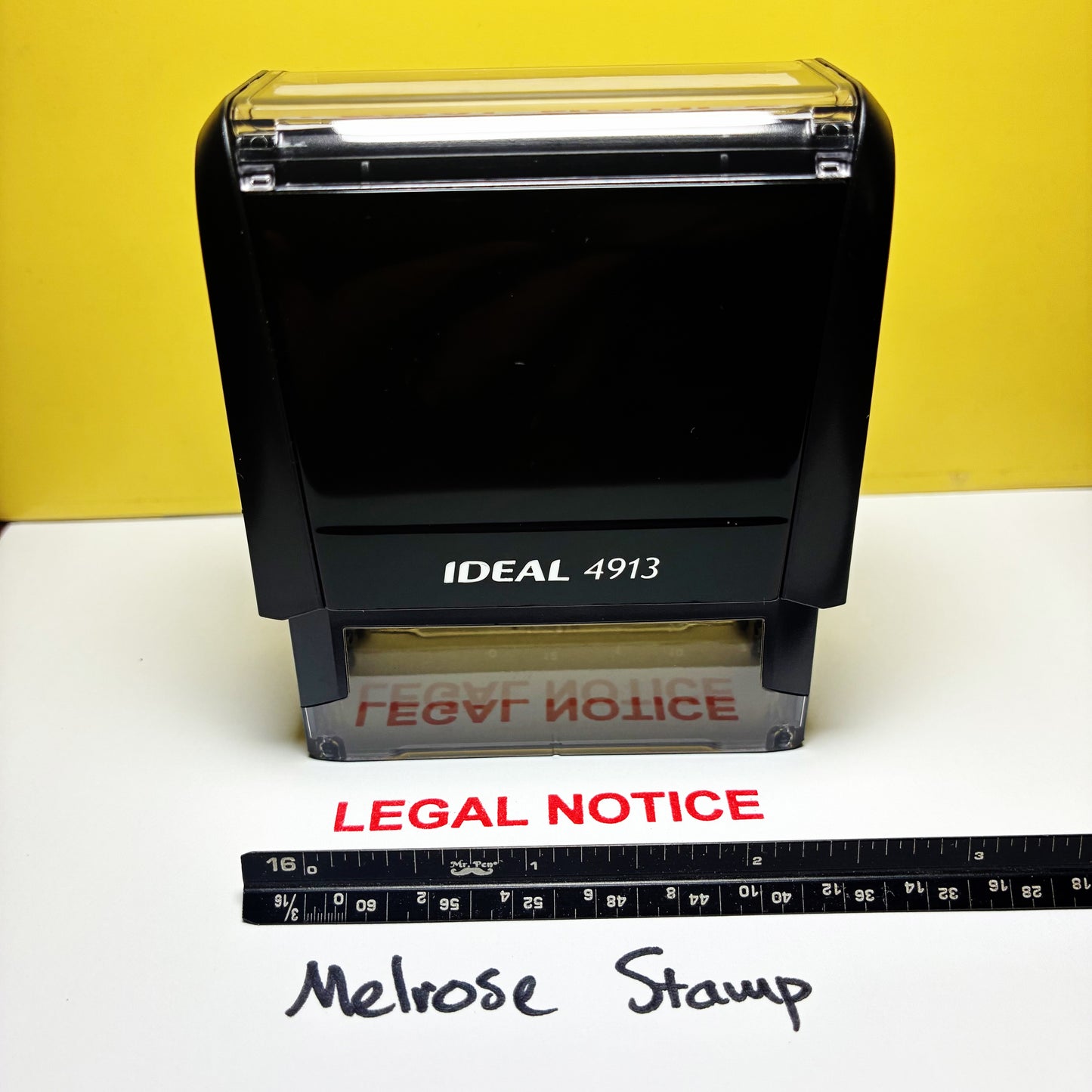 Legal Notice Rubber Stamp Red Ink Self Inking Ideal 4913