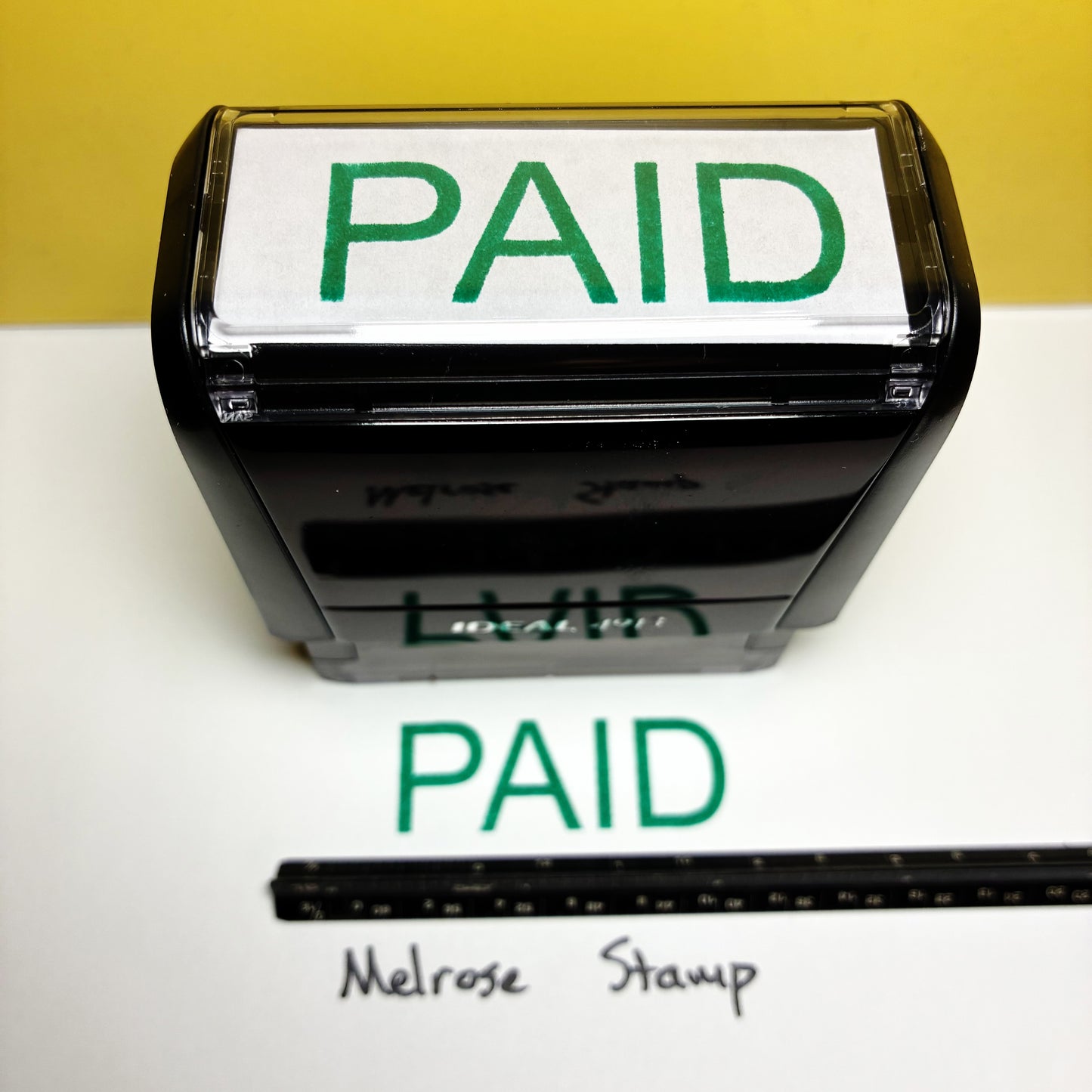 Paid Rubber Stamp Green Ink Self Inking Ideal 4913