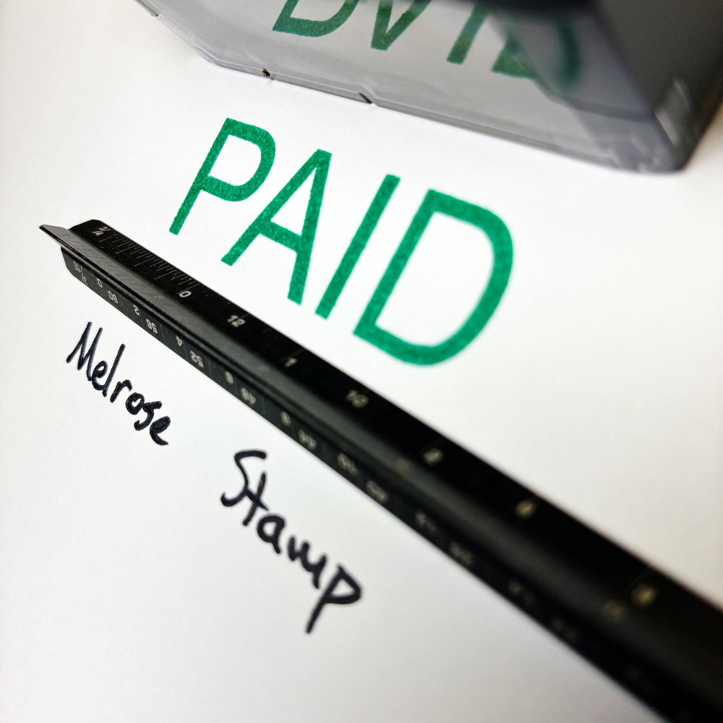 Paid Rubber Stamp Green Ink Self Inking Ideal 4913