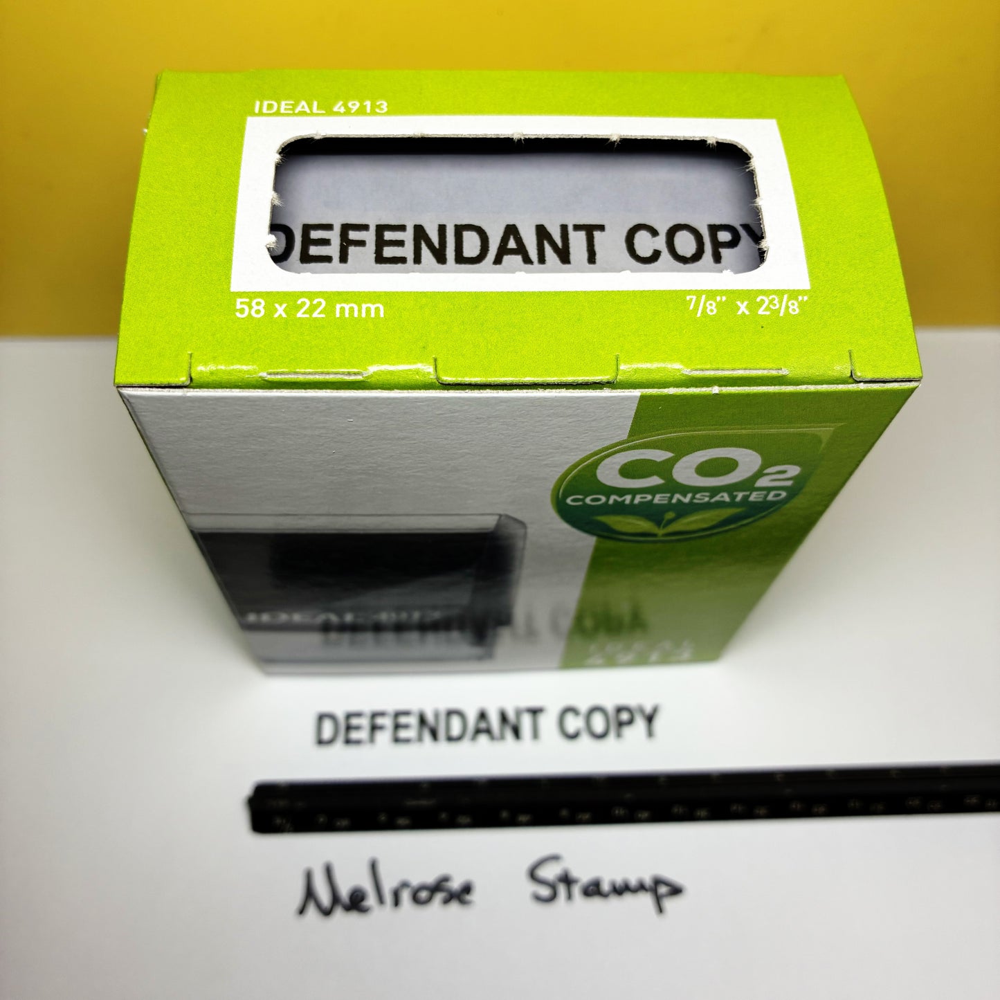Defendant Copy Rubber Stamp Black Ink Self Inking Ideal 4913