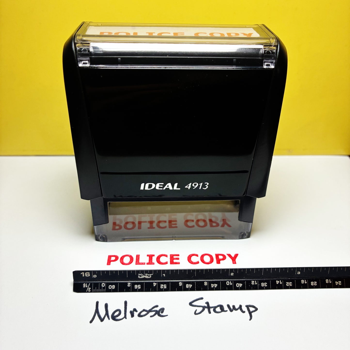 Police Copy Rubber Stamp Red Ink Self Inking Large Ideal 4913
