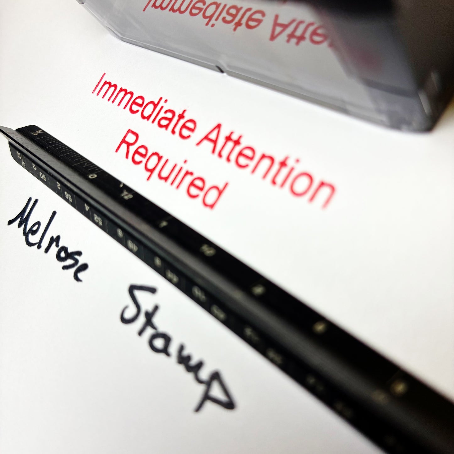 Immediate Attention Required Rubber Stamp Red Ink Self Inking Ideal 4913