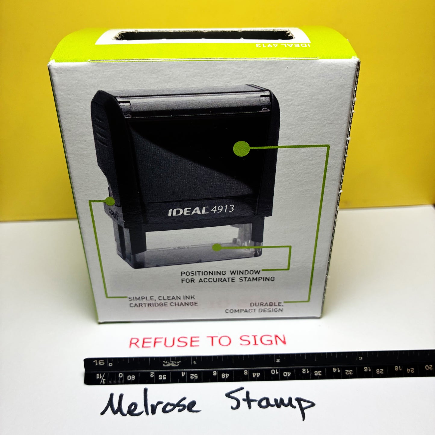 Refuse To Sign Rubber Stamp Red Ink Self Inking Ideal 4913