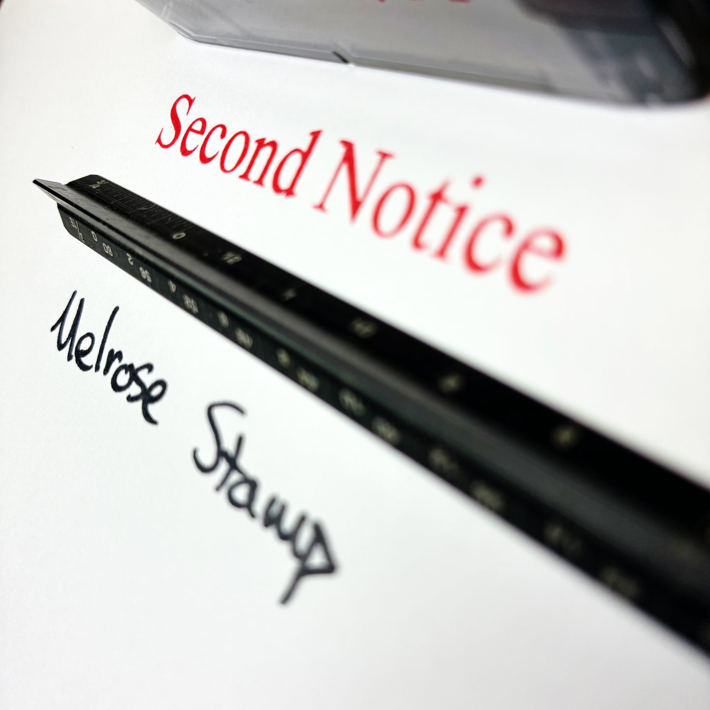 Second Notice Rubber Stamp Red Ink Self Inking Ideal 4913