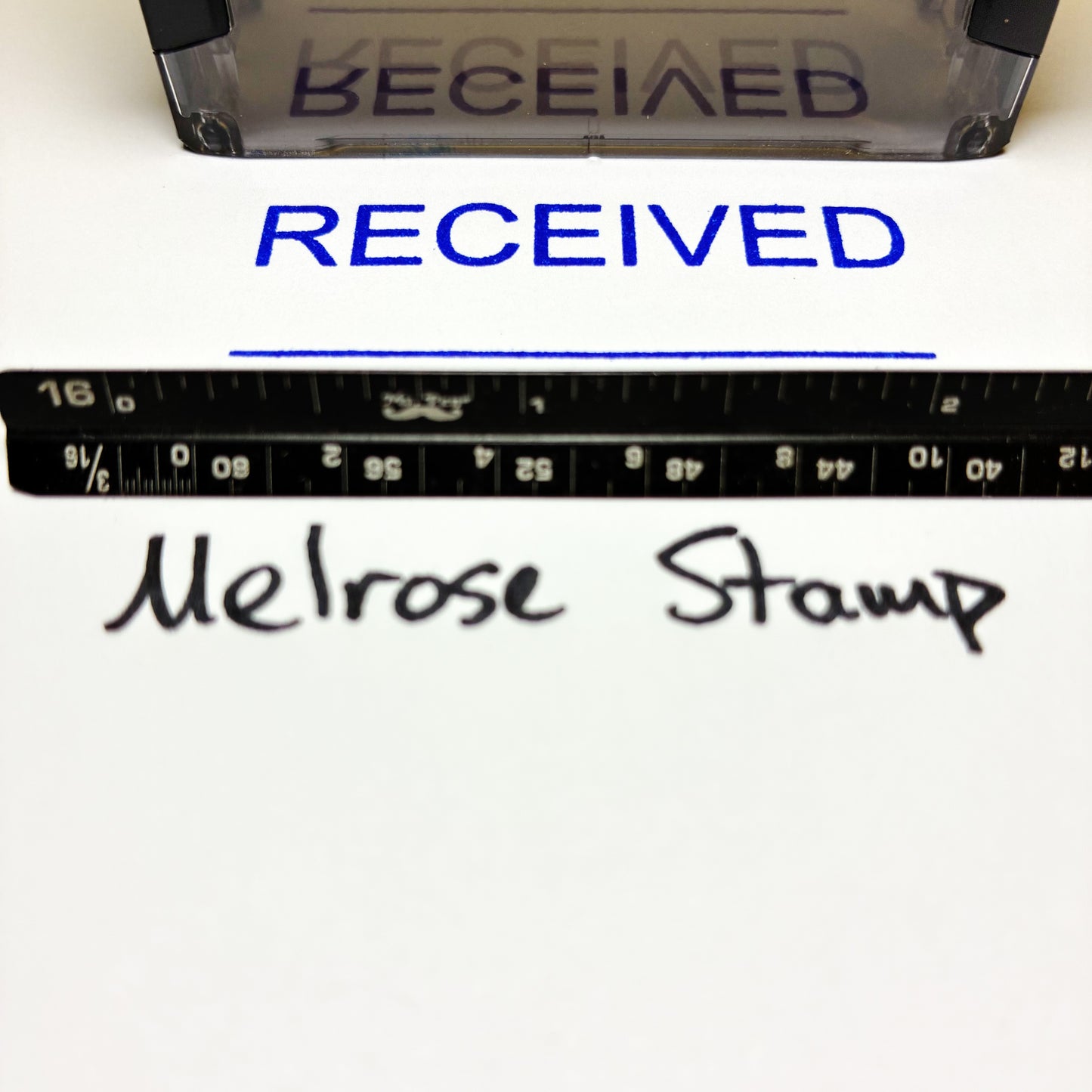 Received stamp blue ink self-inking large