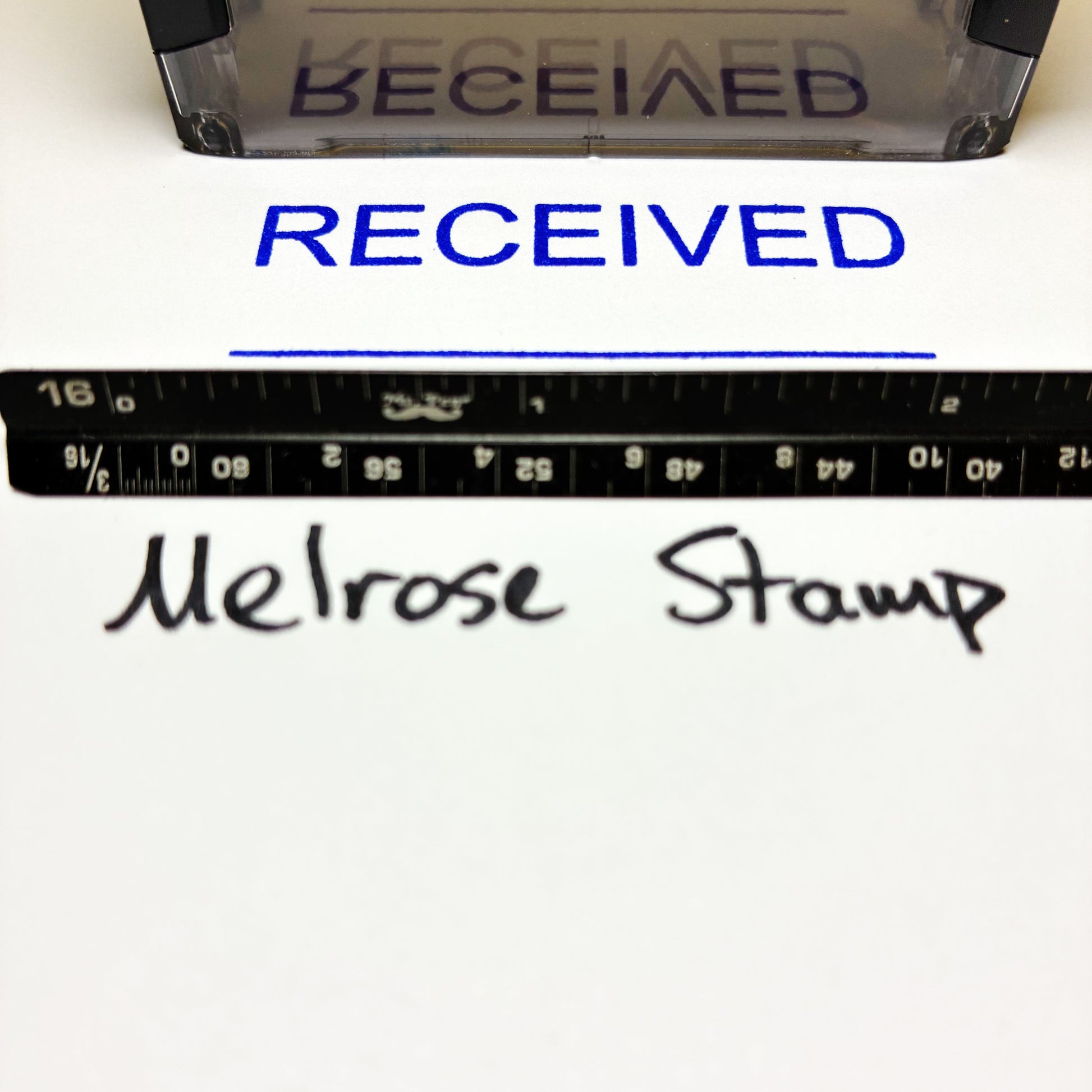 Received stamp blue ink self-inking large