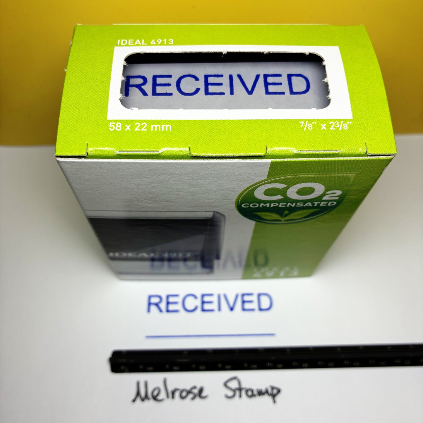 Received stamp blue ink self-inking large