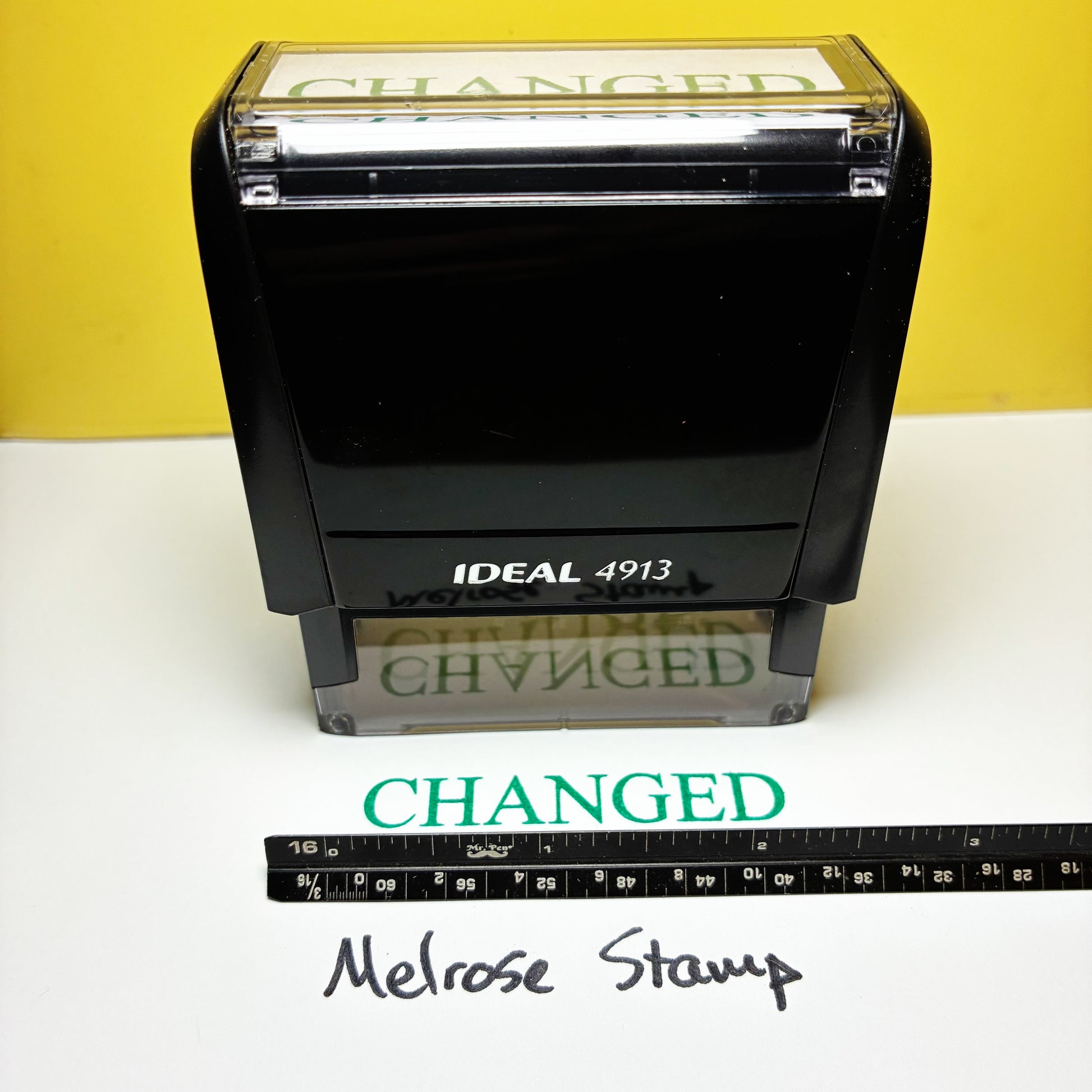 Changed stamp green ink self-inking large