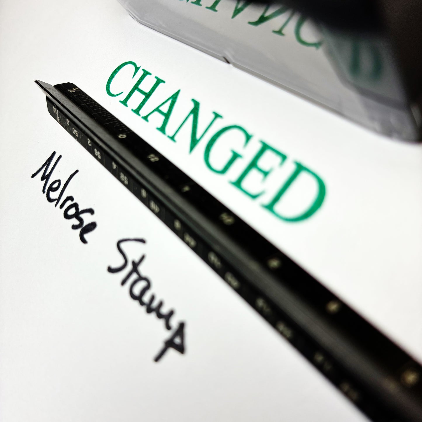 Changed stamp green ink self-inking large