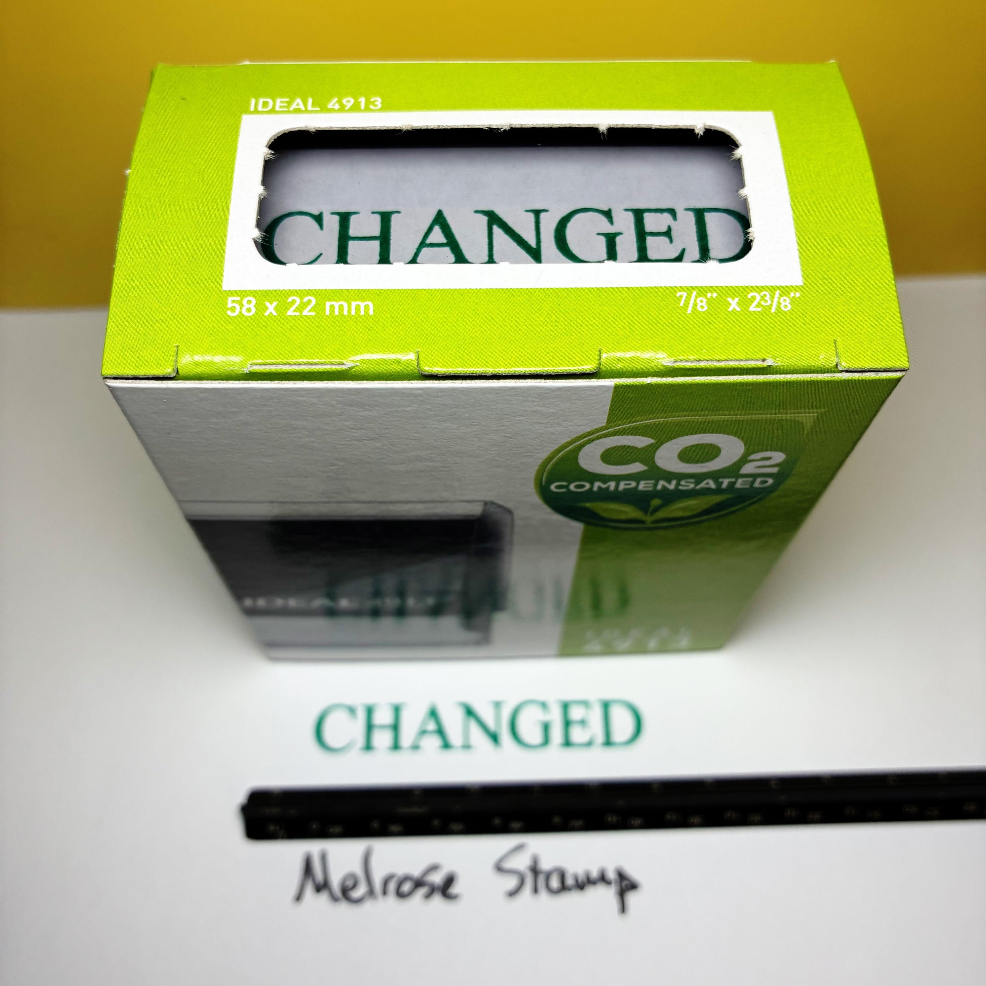 Changed stamp green ink self-inking large