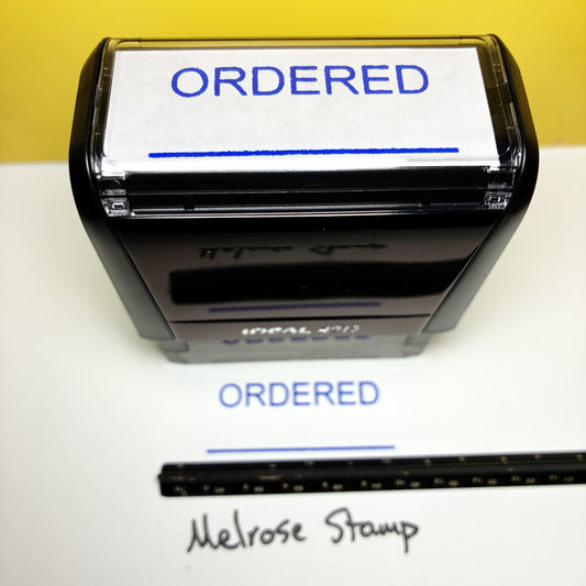 Ordered stamp blue ink self-inking large